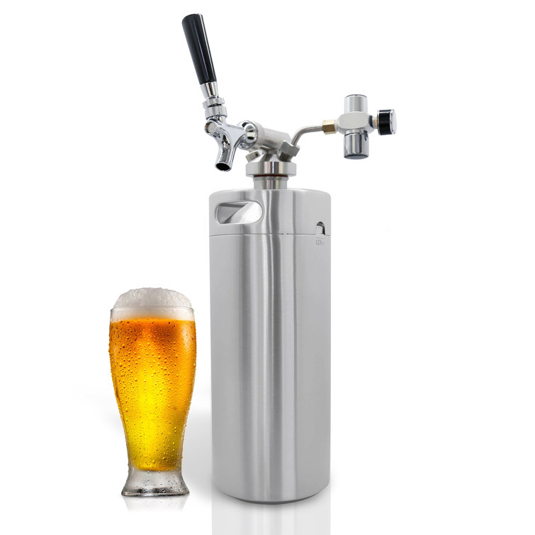 Nutrichef 128 Cubic Feet Black/Silver Single Tap Mini Keg Countertop